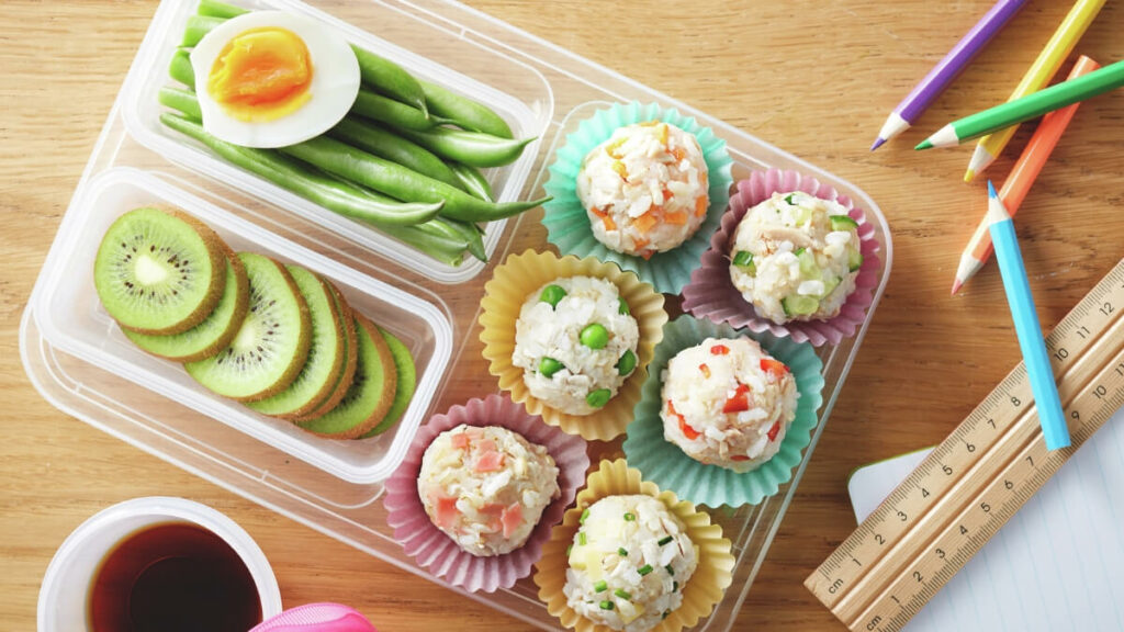 lunch box with different vegetables and fruits